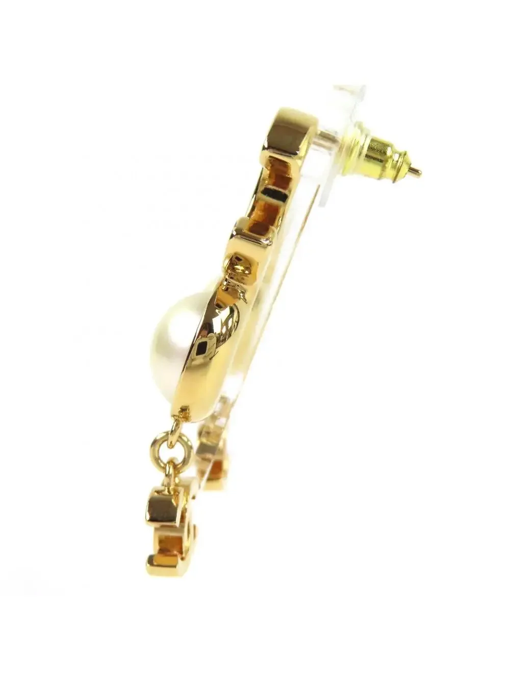 Chanel Cc Logo Earrings Gold-Tone Metal #250100C11B